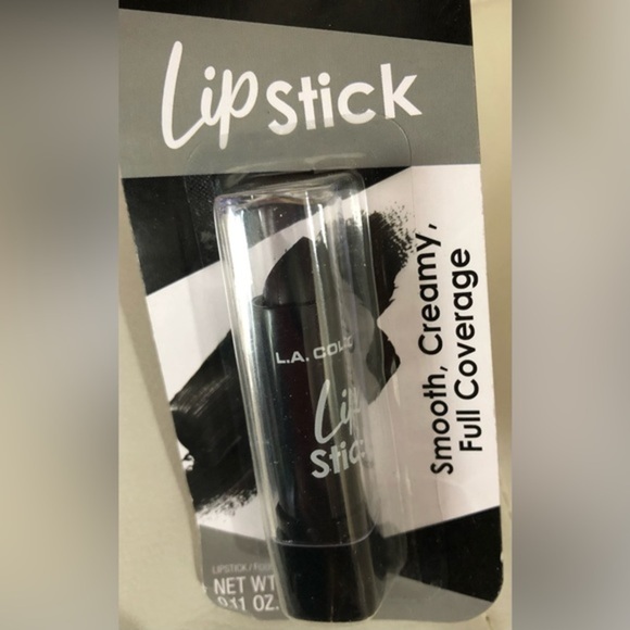 Black ‘stark’ creamy smooth goth dark vamp rave gothic full coverage lipstick - Picture 1 of 9